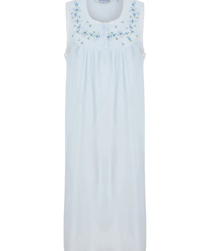 Embroidered Yoke 40" Woven Nightdress ND3272