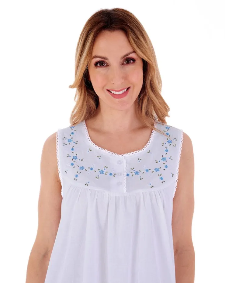 Embroidered Yoke 40" Woven Nightdress ND3272