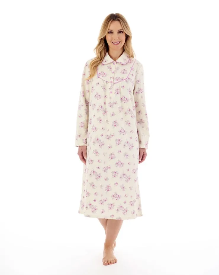 Floral Luxury Flannel 45" Woven Nightdress ND88211