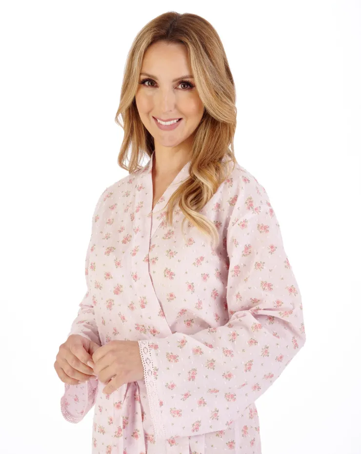 Floral Dobby Spot 45" Woven Kimono Wrap HC05214