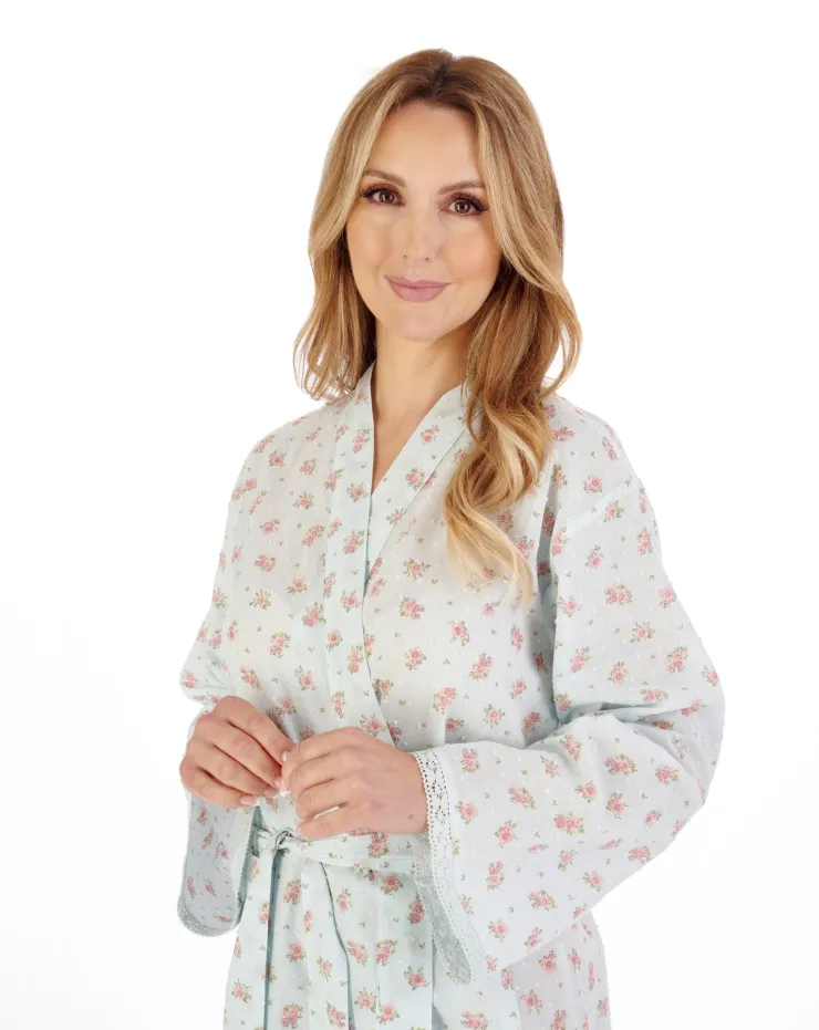 Floral Dobby Spot 45" Woven Kimono Wrap HC05214