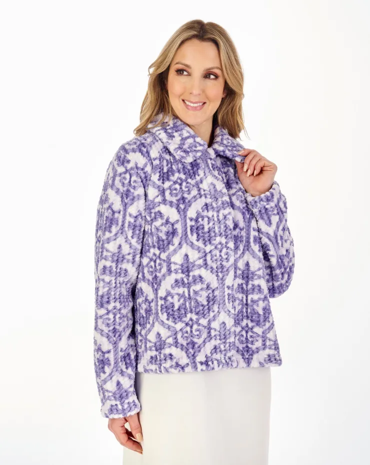 Printed Waffle 24" Button Through Bedjacket BJ04330