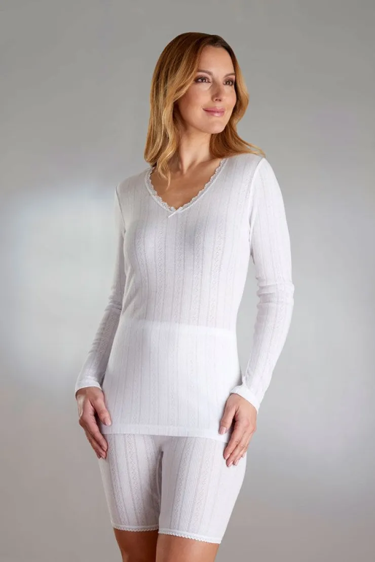 Vedonis Seamfree Fancy Knit Thermal Long Sleeve Top VUW803