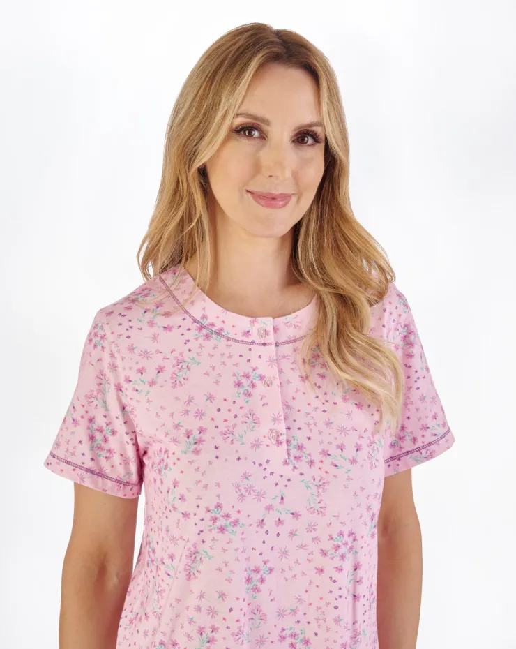 Ditsy Floral Print 40" Jersey Nightdress ND05111