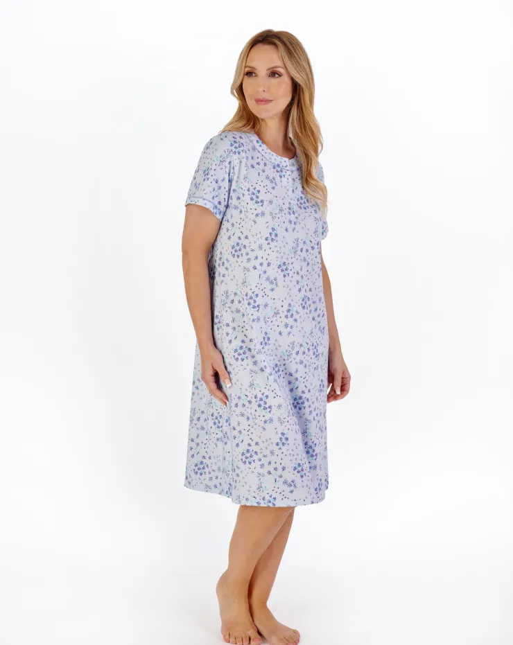 Ditsy Floral Print 40" Jersey Nightdress ND05111