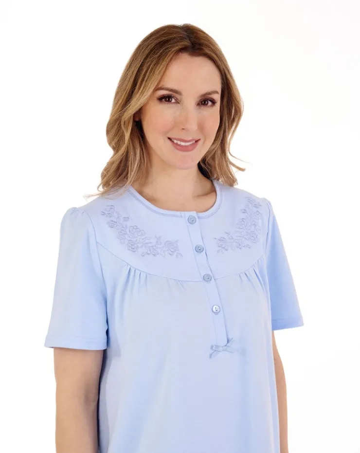 Embroidered Yoke 42" Interlock Jersey Nightdress ND88120