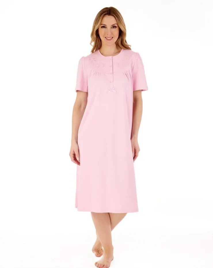 Embroidered Yoke 42" Interlock Jersey Nightdress ND88120