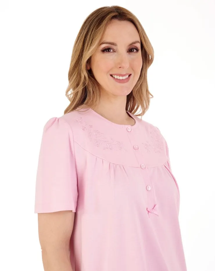 Embroidered Yoke 42" Interlock Jersey Nightdress ND88120