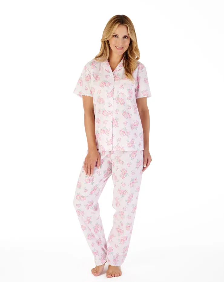 Shadow Leaf Floral Print Tailored Pyjama Set PJ03209