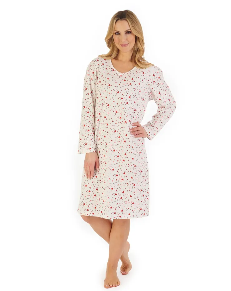 Heart Print 40" Jersey Nightdress ND06116