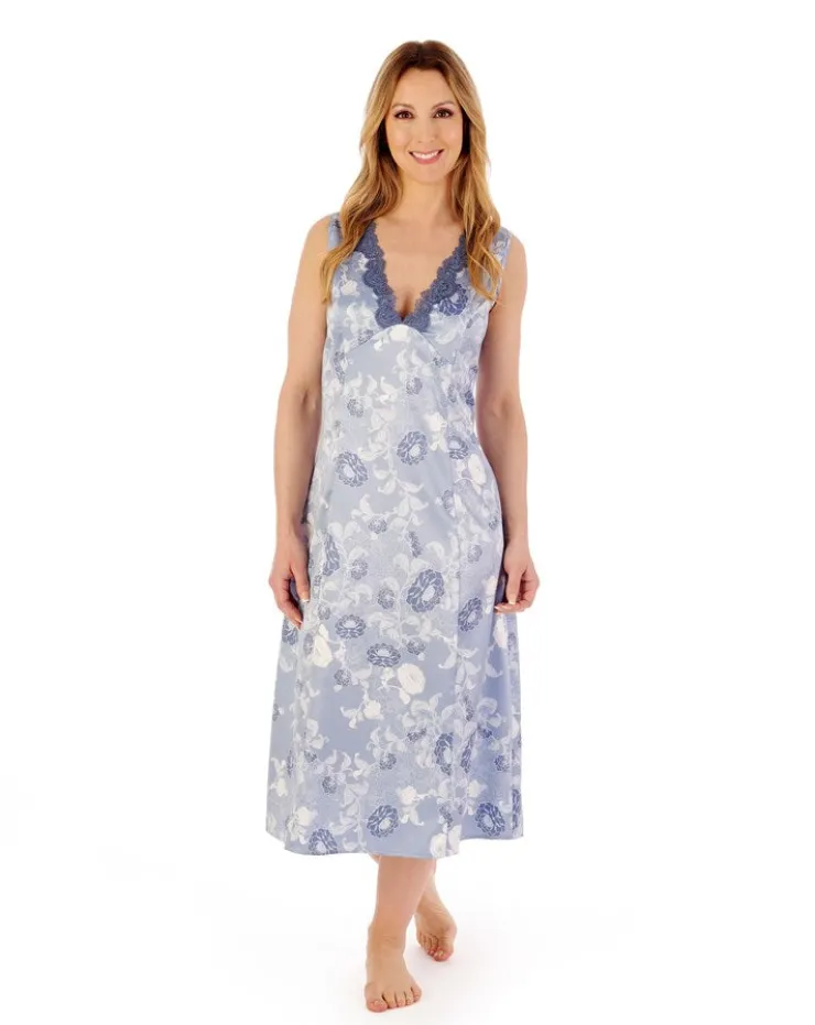 Floral Satin 45" Nightdress GL02721