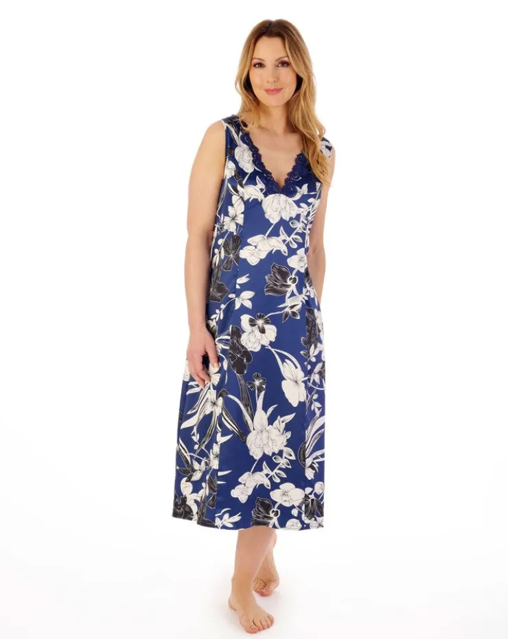 Floral Satin 45" Nightdress GL02721