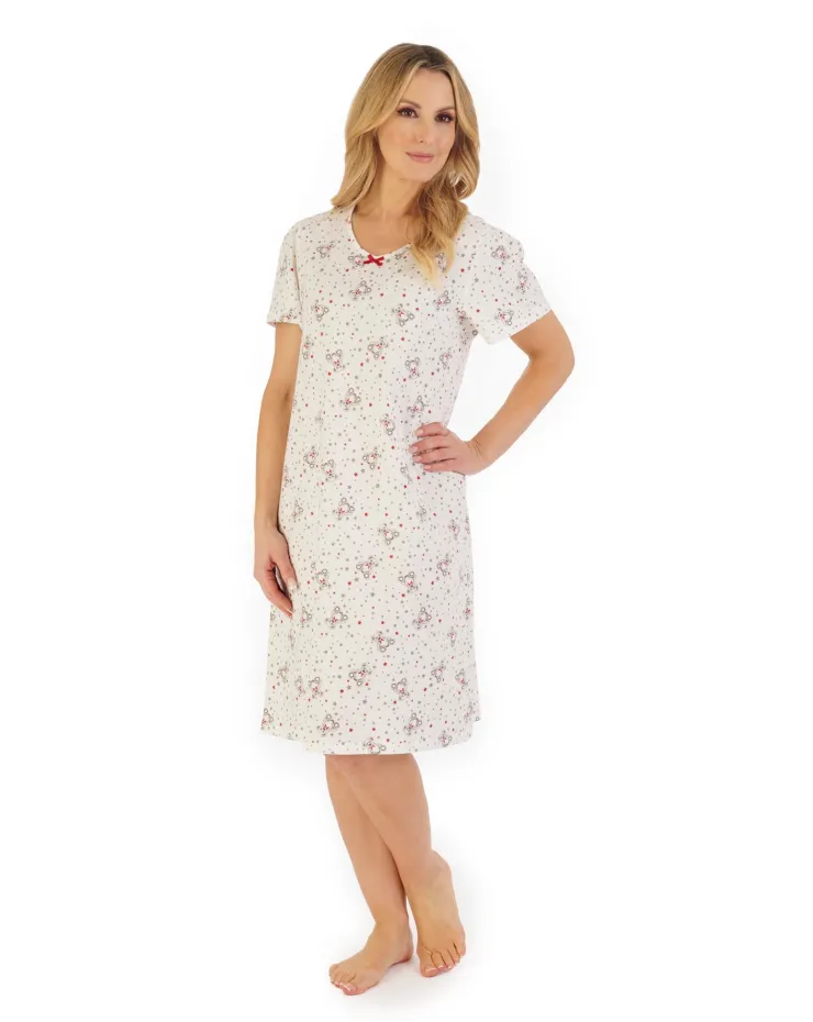 Teddy Print 40" Jersey Nightdress ND06115