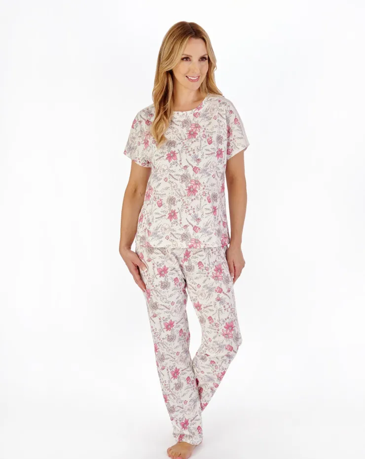 Sketch Floral Print Jersey Pyjama PJ05118
