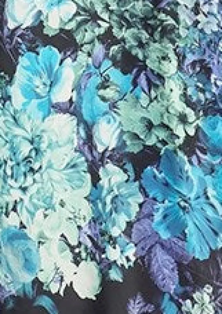 Animal Floral Print Satin 48" Nightdress And 52" Wrap Set GL2786