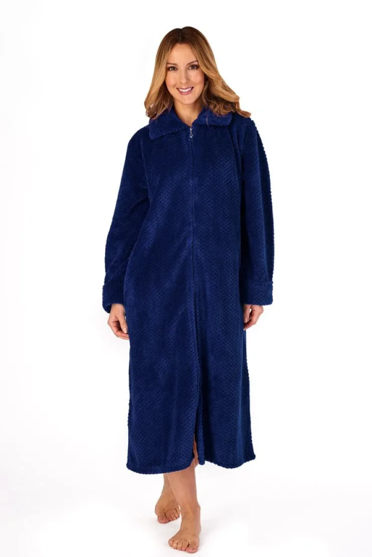 Luxury Waffle Fleece 46" Zip Through Housecoat HC4326