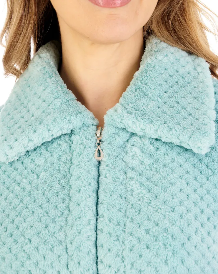 Luxury Waffle Fleece 46" Zip Through Housecoat HC4326