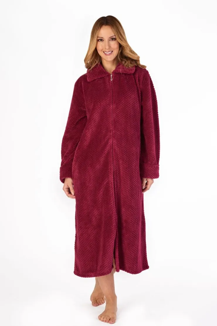Luxury Waffle Fleece 46" Zip Through Housecoat HC4326