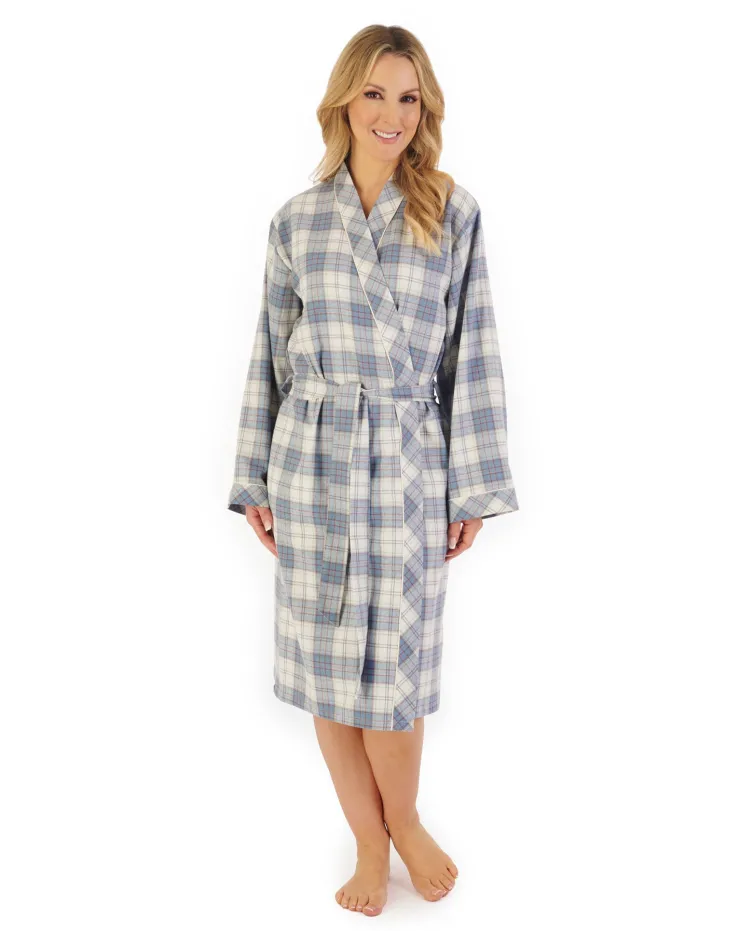 Brushed Check 40" Woven Kimono Wrap HC06207