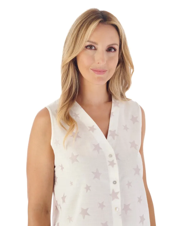 Star Print Jacquard Woven Dobby Dot Pyjama Set PJ03248