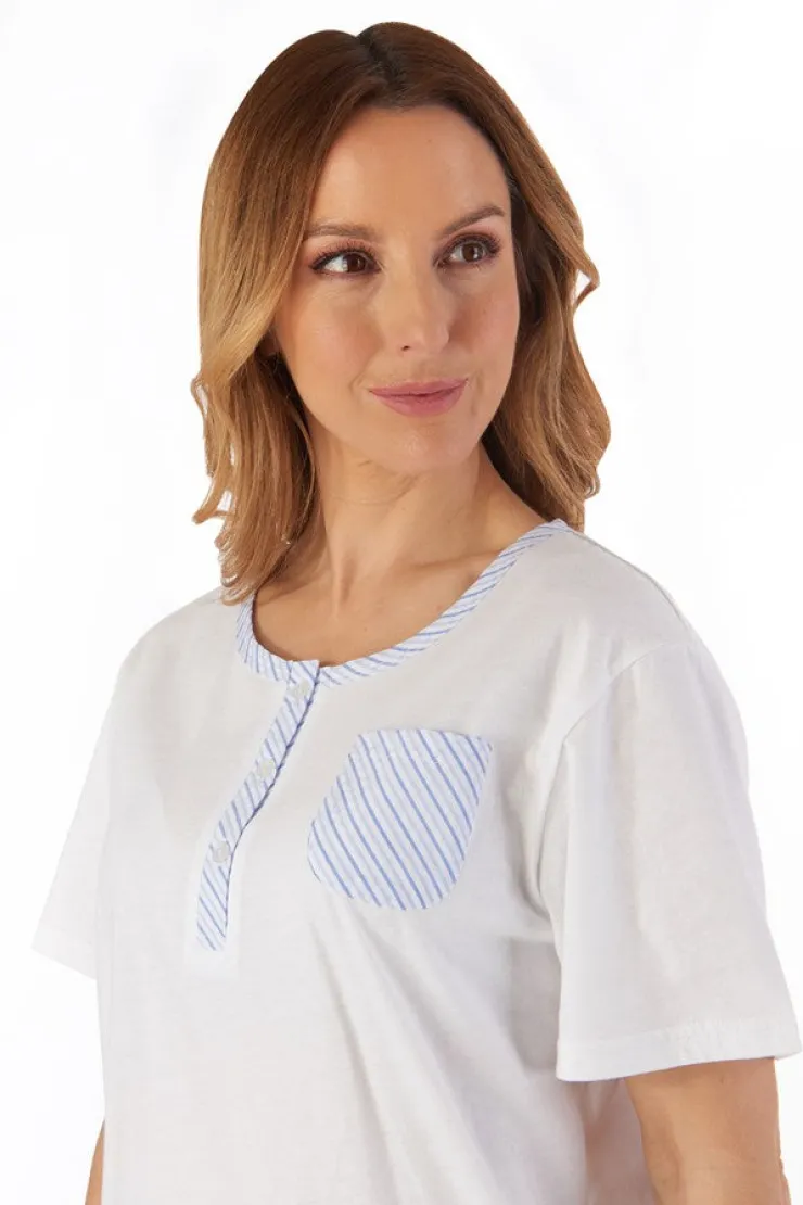 Pinstripe Seersucker Cropped Pyjama PJ55223