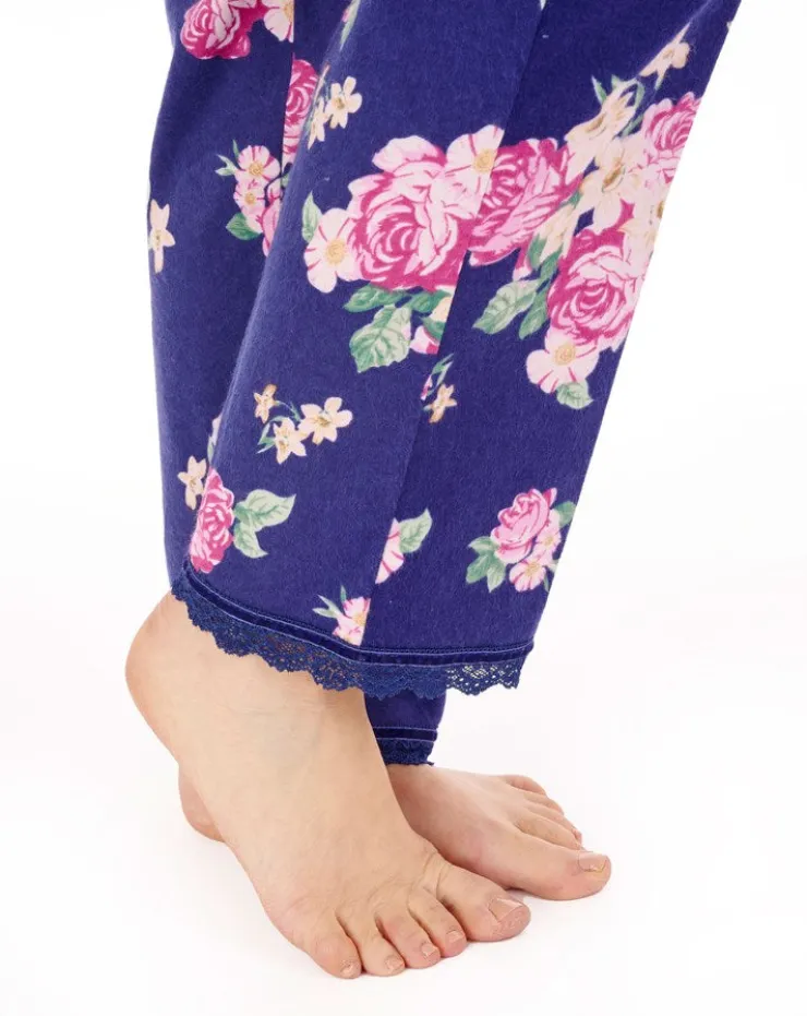 Bold Floral Flannel & Interlock Woven Pyjama PJ88207