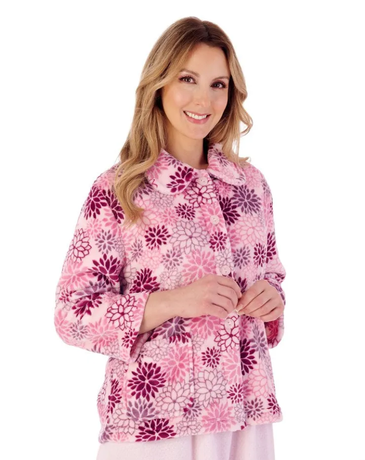Bold Floral Flannel Fleece 25" Bedjacket BJ02310