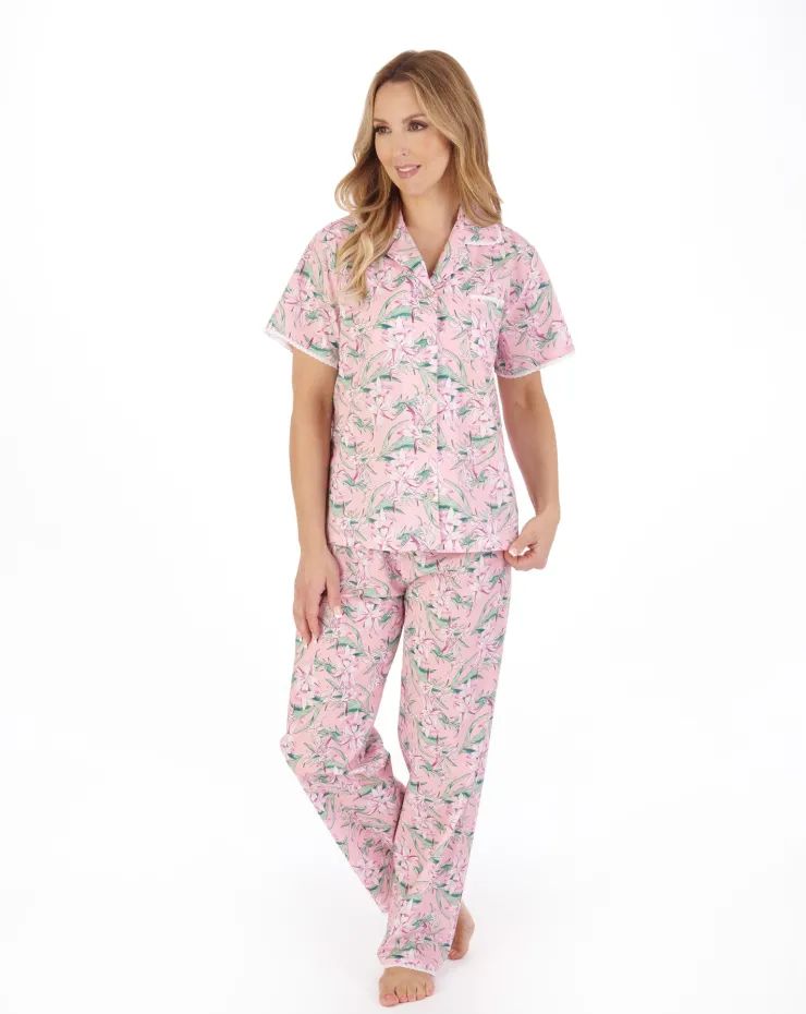 Tropical Flower Print Tailored Woven Pyjama PJ05223