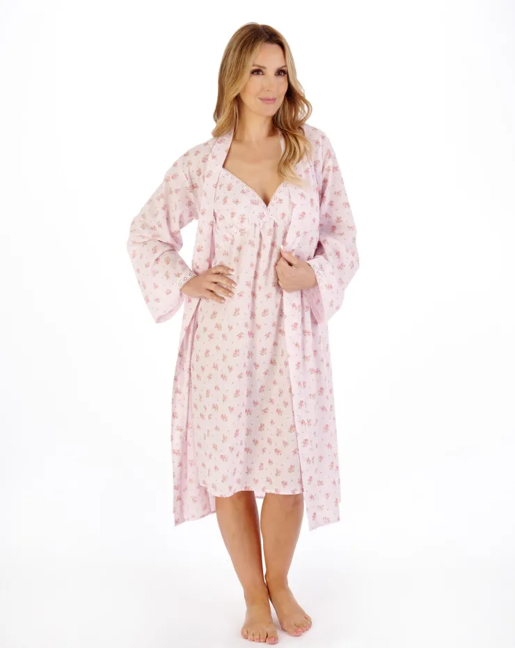 Floral Dobby Spot 40" Woven Chemise ND05210