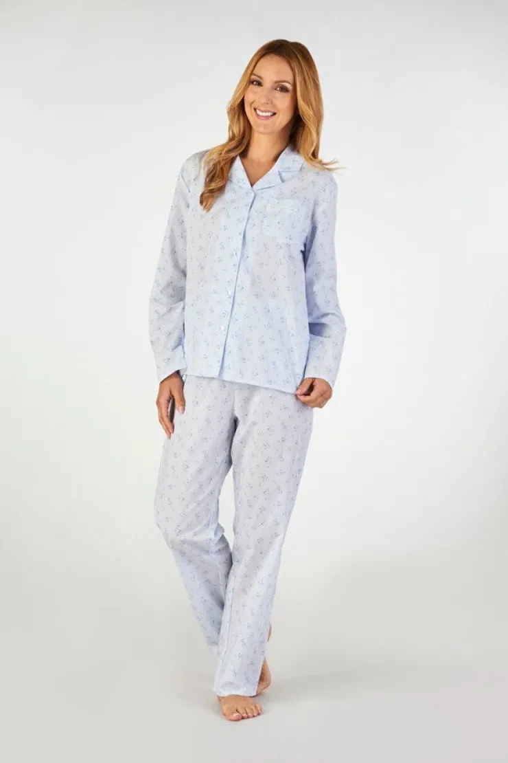 Floral Sprig Button Through Tailored Woven Pyjama PJ2203