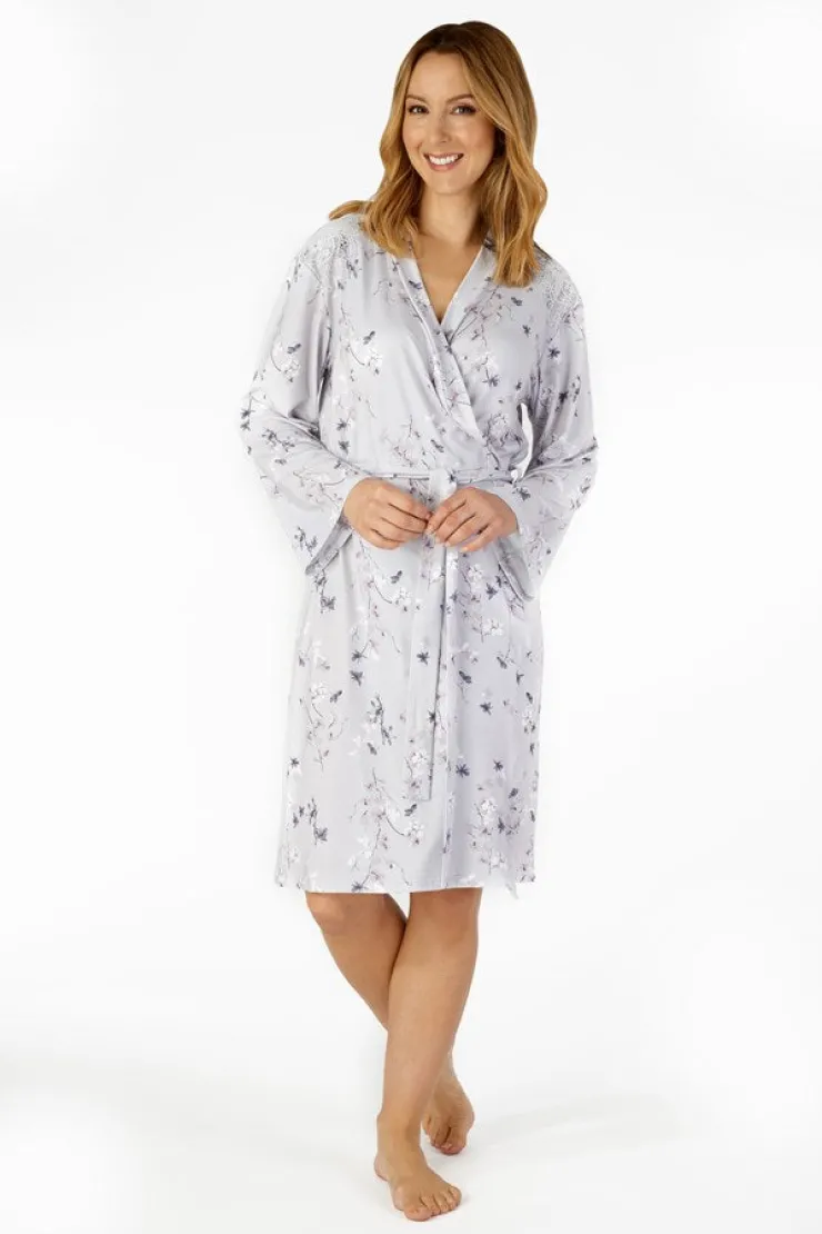 Supersoft Oriental Blossom Print 42" Kimono Wrap GL4714