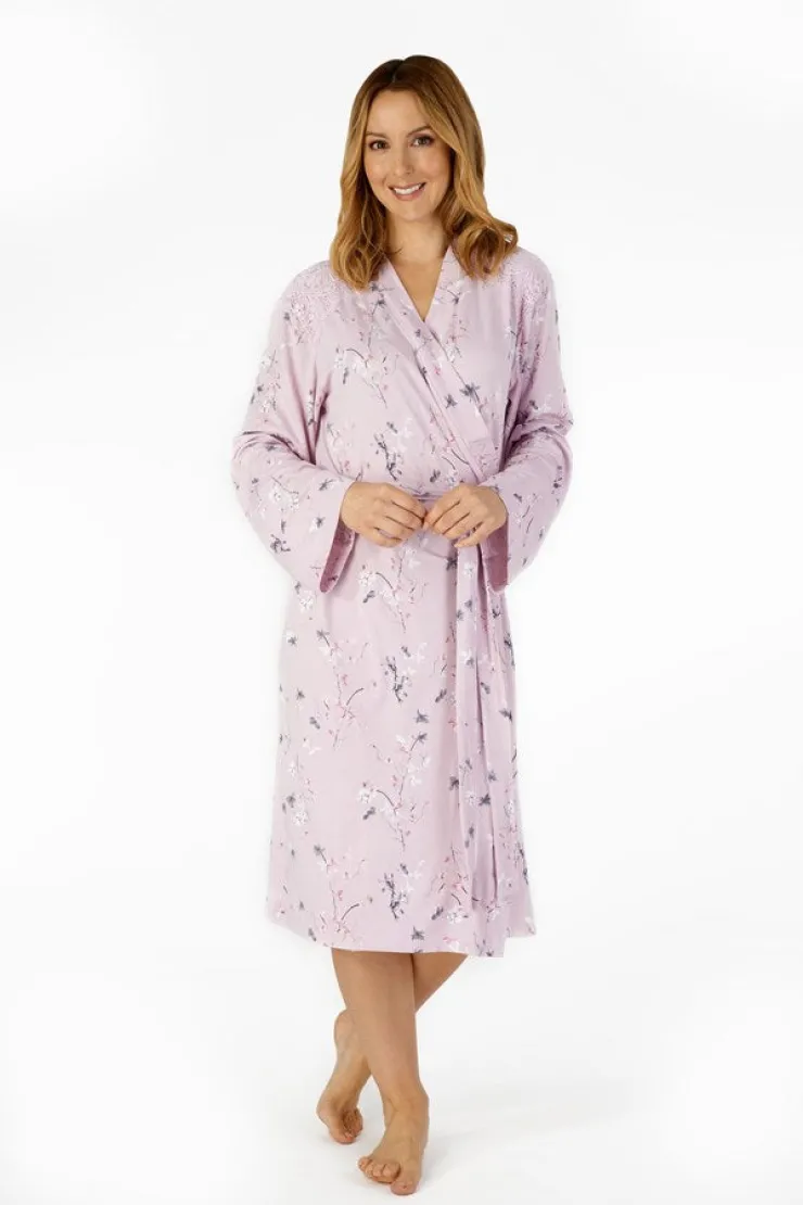 Supersoft Oriental Blossom Print 42" Kimono Wrap GL4714