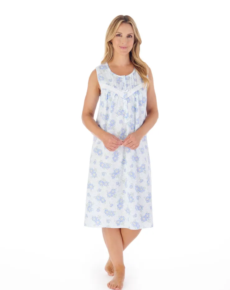 Shadow Leaf Floral Print 42" Woven Nightdress ND03205