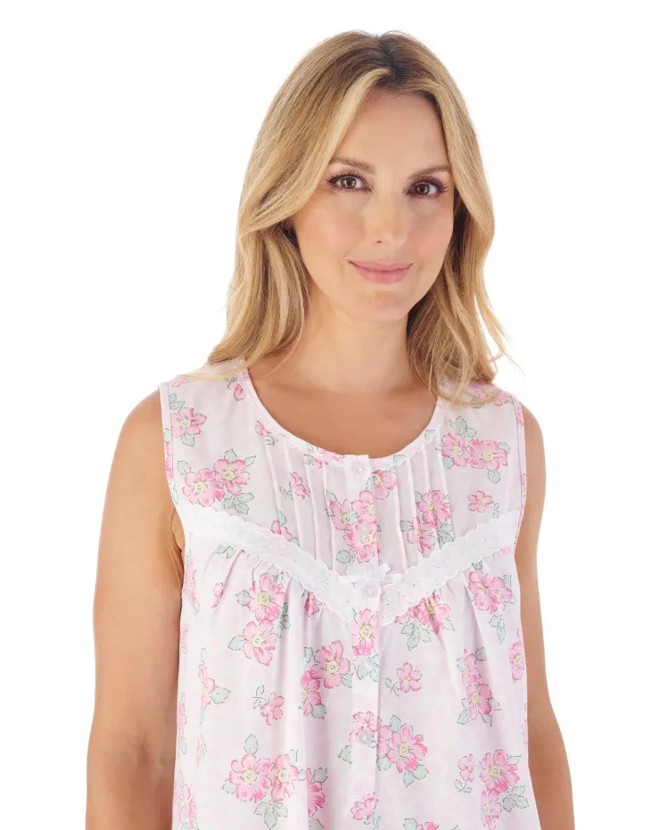 Shadow Leaf Floral Print 42" Woven Nightdress ND03205