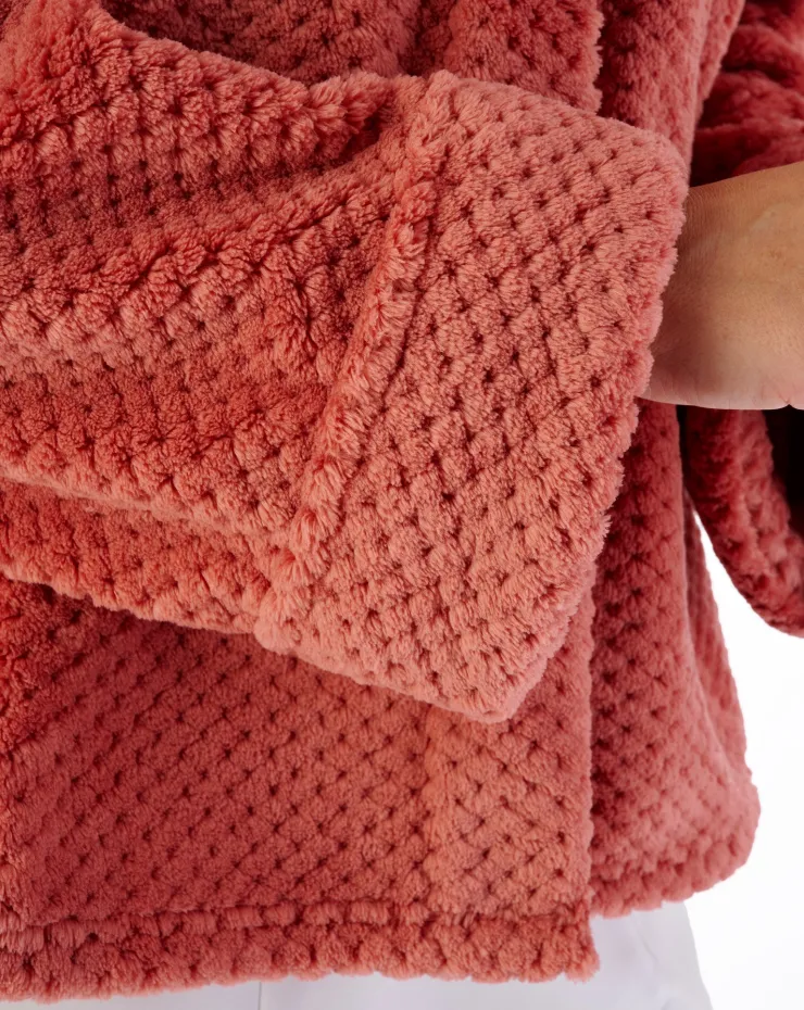 Luxury Waffle Fleece 24" Button Top Bedjacket BJ4325