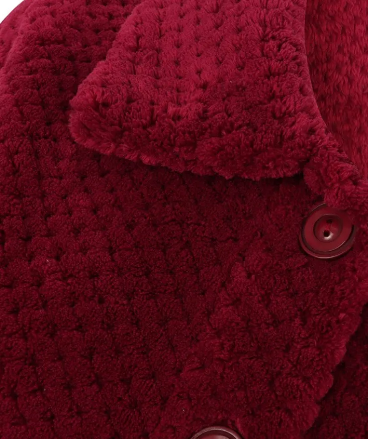 Luxury Waffle Fleece 24" Button Top Bedjacket BJ4325