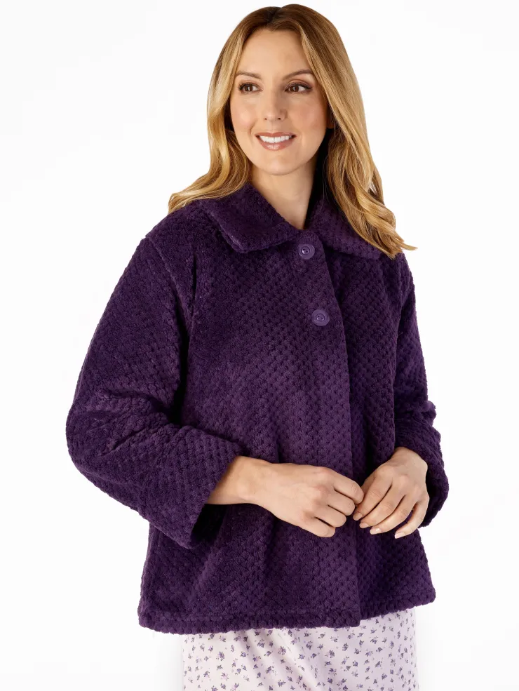Luxury Waffle Fleece 24" Button Top Bedjacket BJ4325