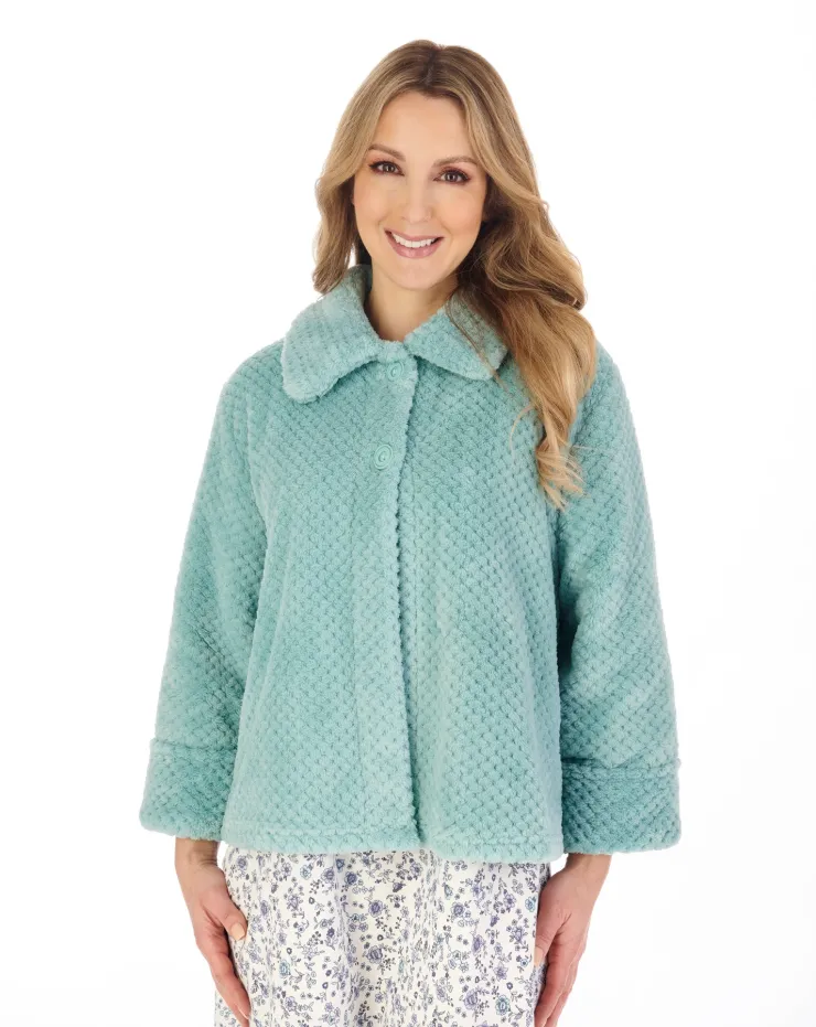 Luxury Waffle Fleece 24" Button Top Bedjacket BJ4325