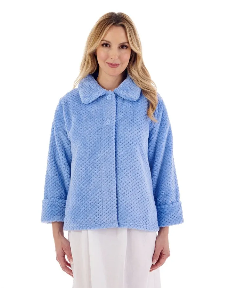 Luxury Waffle Fleece 24" Button Top Bedjacket BJ4325