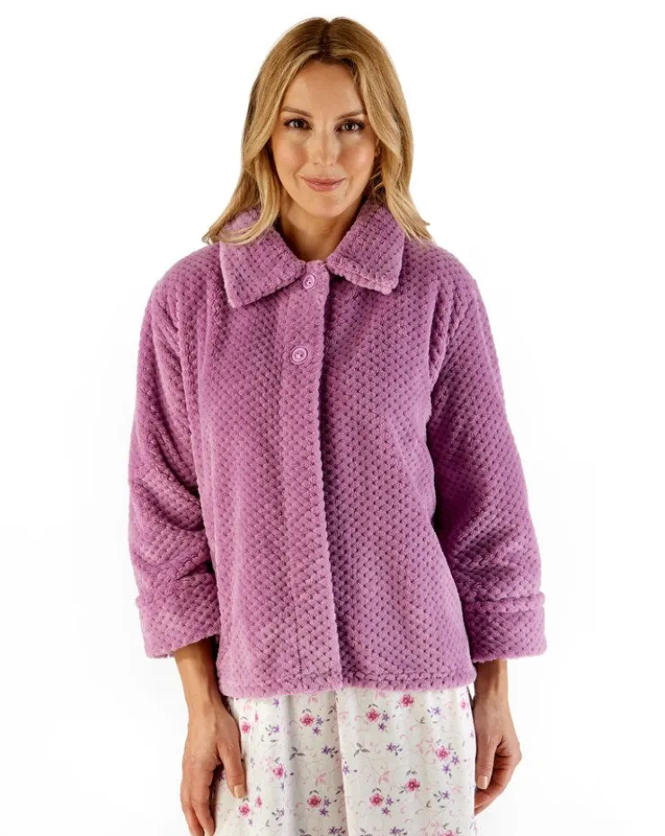 Luxury Waffle Fleece 24" Button Top Bedjacket BJ4325