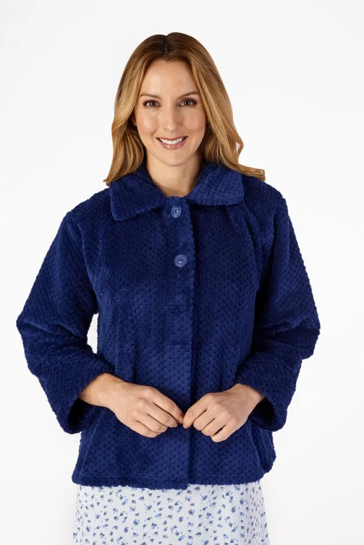 Luxury Waffle Fleece 24" Button Top Bedjacket BJ4325