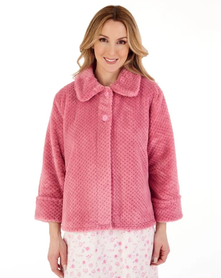 Luxury Waffle Fleece 24" Button Top Bedjacket BJ4325