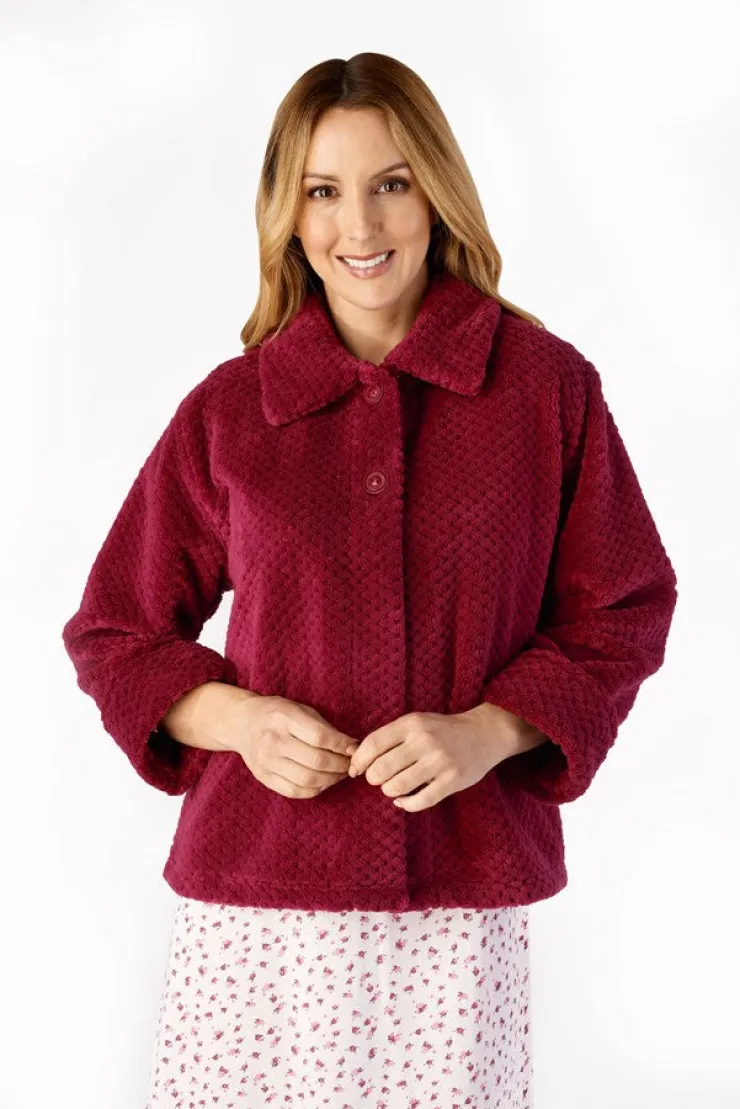 Luxury Waffle Fleece 24" Button Top Bedjacket BJ4325