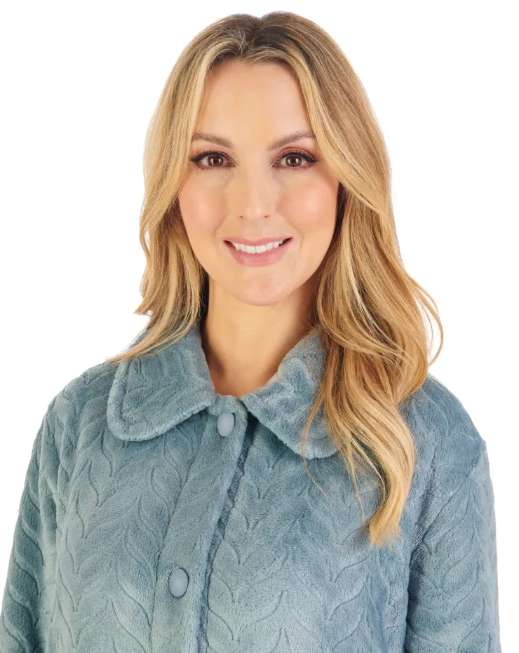 Embossed Pattern Fleece 25" Bedjacket BJ06315