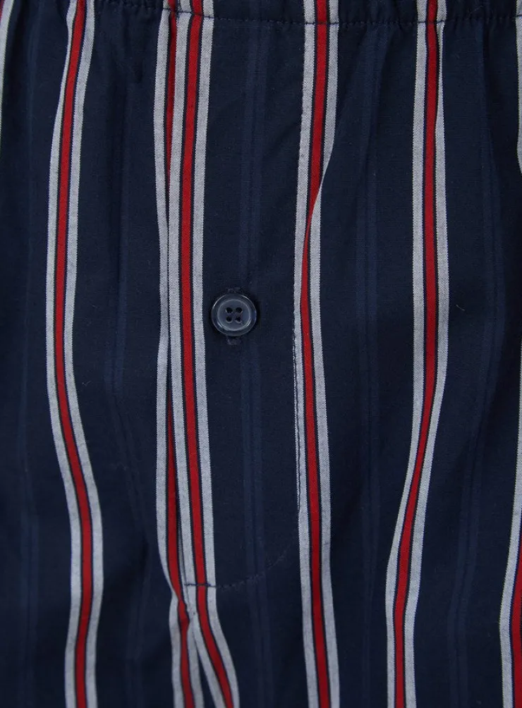 Woven Stripe Button Through Tailored Pyjama WR66802