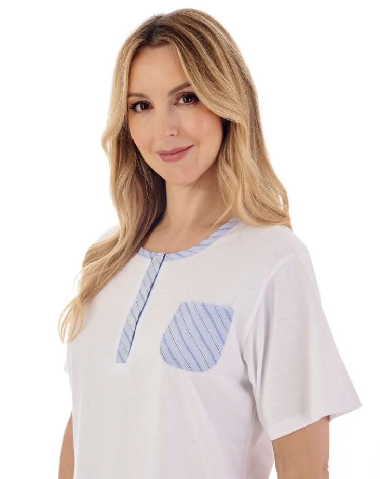 Classic Stripe Seersucker Woven Cropped Pyjama PJ01223