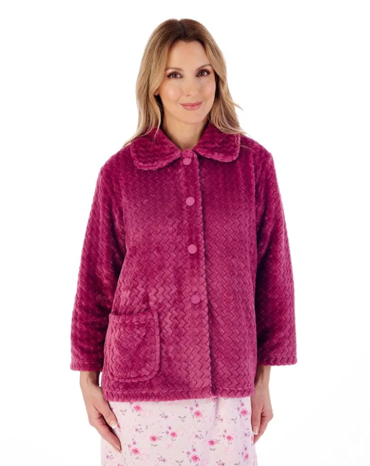 Zig-Zag Pattern Fleece 25" Bedjacket BJ02315