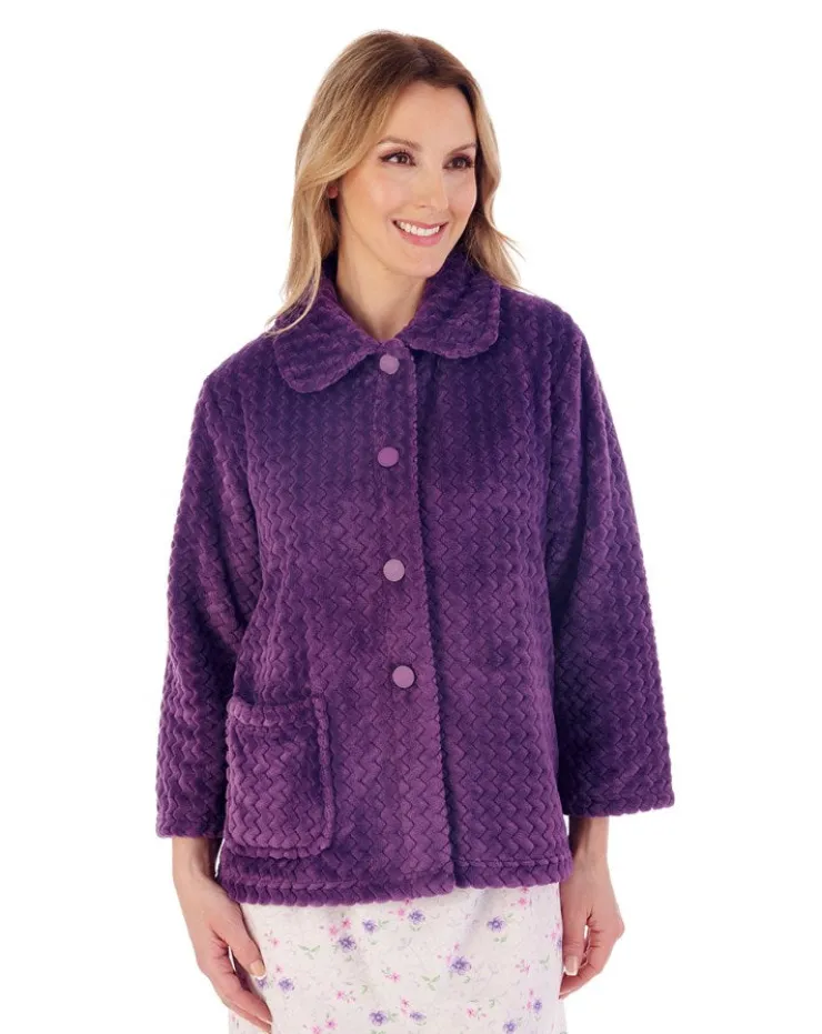 Zig-Zag Pattern Fleece 25" Bedjacket BJ02315