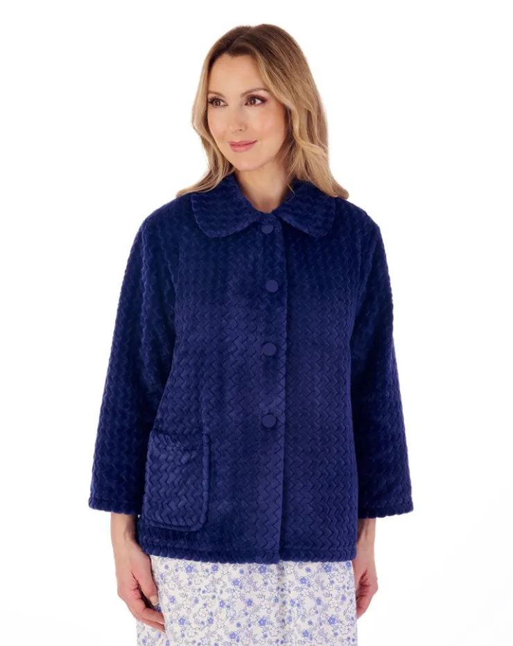 Zig-Zag Pattern Fleece 25" Bedjacket BJ02315