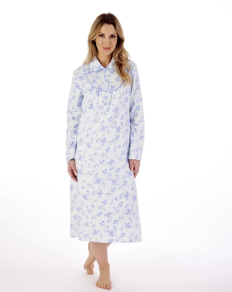 Floral Luxury Flannel 45" Brushed Woven Nightdress ND02211
